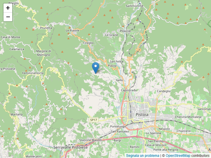 Mappa scossa terremoto Pistoia 16 Marzo 2026 magnitudo 2.2
