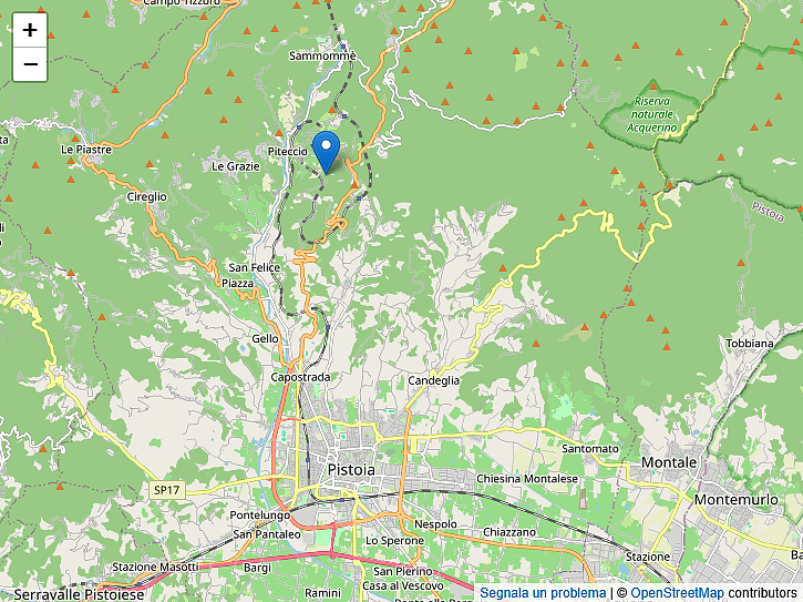 Mappa epicentro Pistoia