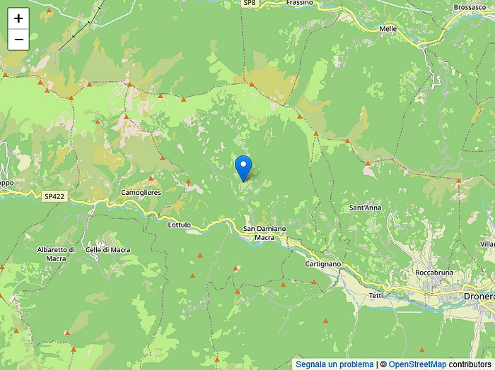 Mappa epicentro San Damiano Macra